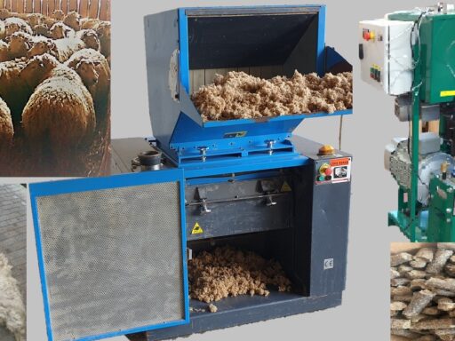 Peletovací lis na ovčí vlnu BN100W/ 7,5kW